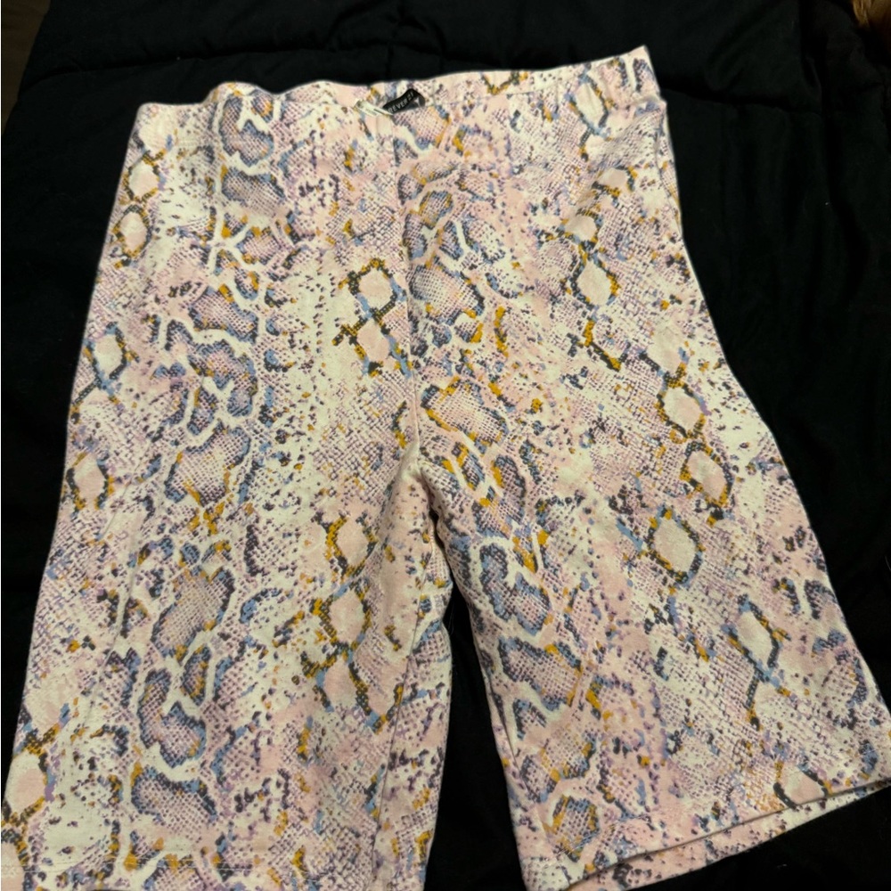 Snake skin biker shorts